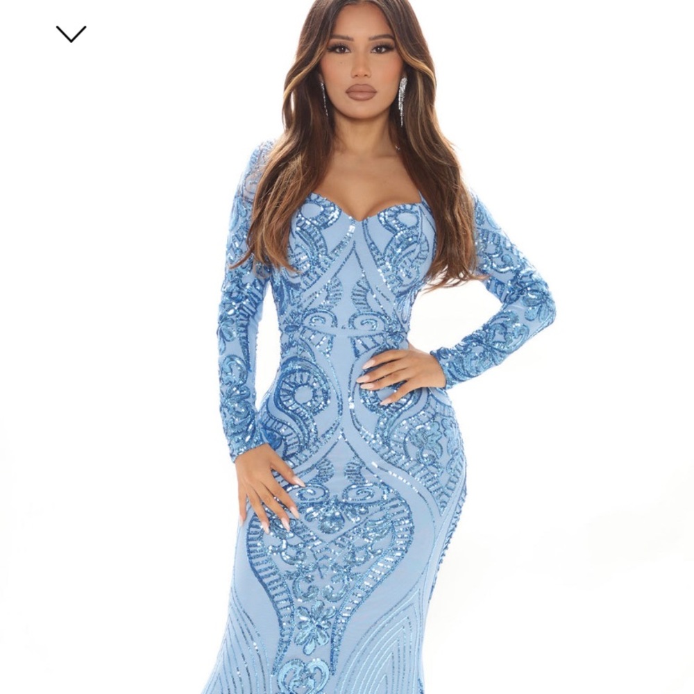 Royal blue and dark blue formal dress